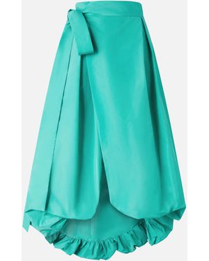 Pinko Wide Taffeta Skirt With Bow - Blue