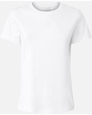 Pinko Short-Sleeved T-Shirt With Embroidered Logo - White