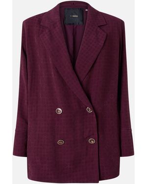 Pinko Double-Breasted Jacket With Tie Motif - Purple