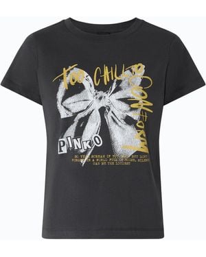 Pinko T-Shirt With Too Chill To Conform Bow Print - Black