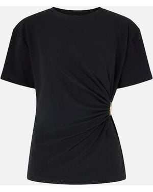 Pinko T-Shirt With Draping And Detail - Black
