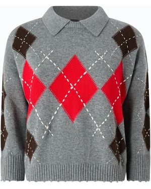 Pinko Jersey De Lana Y Cachemira A Rombos - Rojo