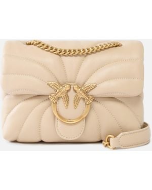 Pinko Love Bag Puff Butterfly Mini Nappa Leather Crossbody Bag - Natural