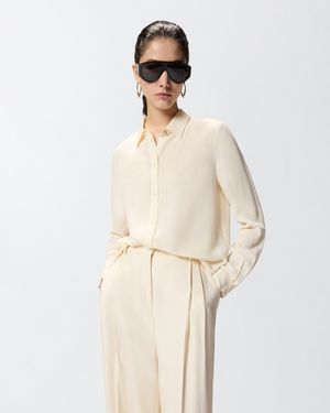 Pinko Sand-Wash Silk Shirt - Natural