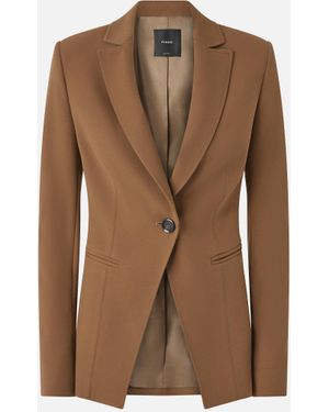 Pinko Single-breasted Jacket With Fitted Waist - Brown