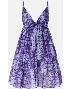 Pinko Mini Dress With Snake Print - Purple