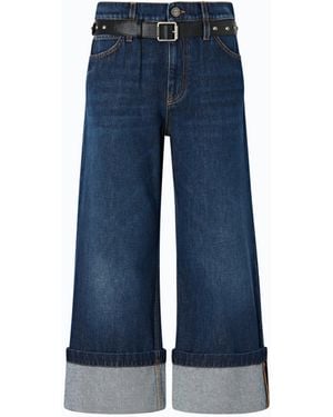 Pinko Vaqueros Tobilleros Con Cinturón De Piel - Azul