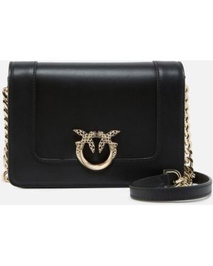 Pinko Kleine Umhängetasche Love Bag Click Aus Leder Mit Gravierter Schnalle Galleria - Weiß