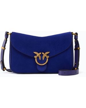Pinko Mini-Umhängetasche Love Bag Satchel Aus Veloursleder - Blau