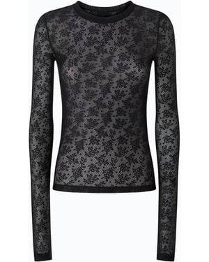 Pinko Jersey De Encaje Elástico Floral - Negro