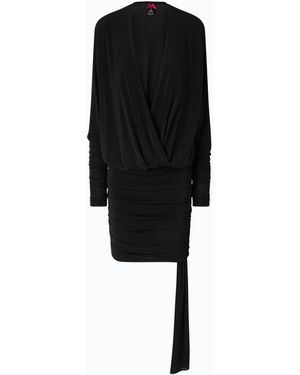 Pinko Mini Dress With Gathering And Ribbon - Black