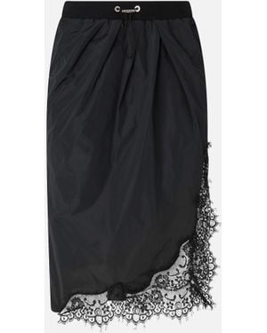 Pinko Calf-length Skirt With Lace Insert - Black