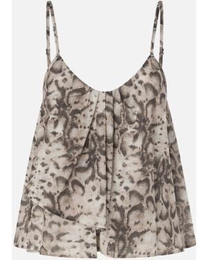 Pinko Top With Spaghetti Straps And Snake Print - White