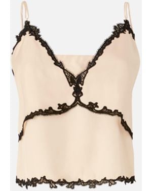 Pinko Top With Lace Inserts - Natural