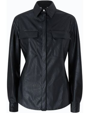 Pinko Nappa Leather-Effect Coated Shirt - Black