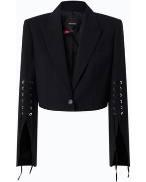 Pinko Spencer Jacket With Slits And Laces - Black