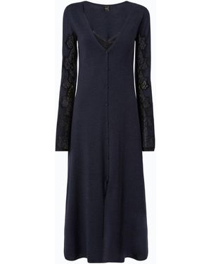 PINKO Wool Midi Dress With Lace Details - Blue
