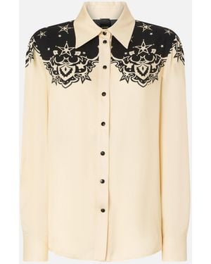 Pinko Shirt With Placed Star Print - Natural