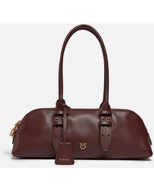 Pinko Escape Bag Horizontal Large Shoulder Bag - Brown