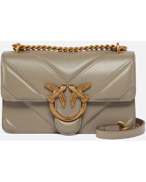 Pinko Love Bag One Small Handbag In Leather - White