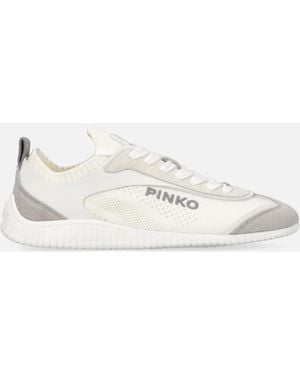 Pinko Leichte Sneakers Aus Strick Und Mikrofaser - Weiß