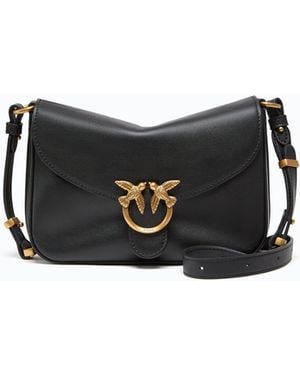 Pinko Bolso Bandolera Pequeño Love Satchel De Piel - Negro