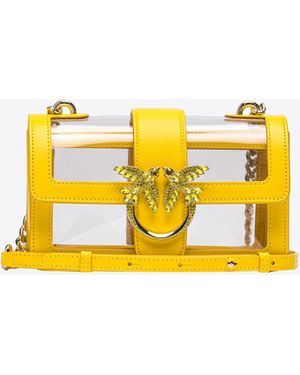 Pinko Mini Love Bag One Light Transparente Galleria - Amarillo