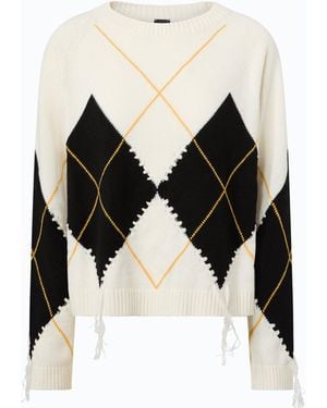 Pinko Wool And Cashmere Sweater With Maxi Diamonds - Black