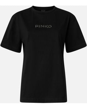 Pinko More Strass Less Stress T-Shirt - Black