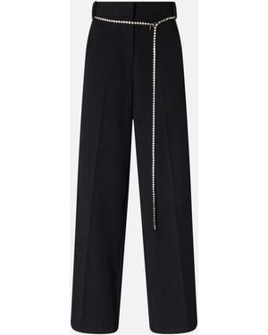 Pinko Trousers With Jewel Belt - Blue