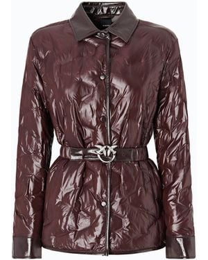 Pinko Chaqueta Camisera Acolchada De Tejido Semibrillante - Morado