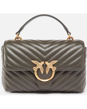 Pinko Mini Handbag Lady Love Bag Puff Chevron - White