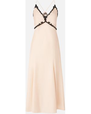 Pinko Long Dress With Lace Inserts - White
