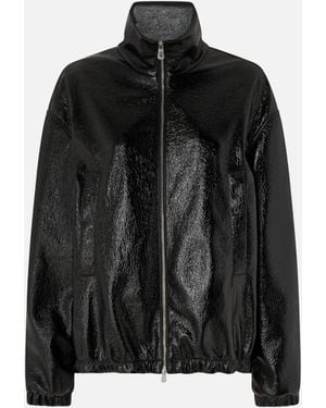 Pinko Oversized Patent-effect Bomber Jacket - Black