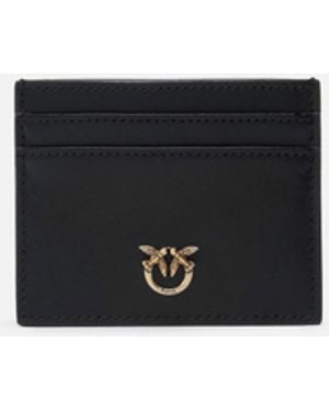 Pinko Leather Card Holder With Love Birds Logo - White