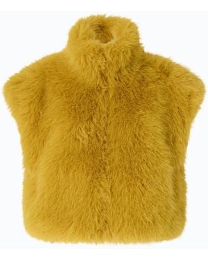 Pinko Gilet Cropped Effetto Pelliccia - Giallo
