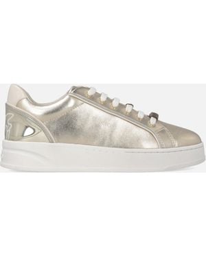 Pinko Laminated Trainers With Logo - White
