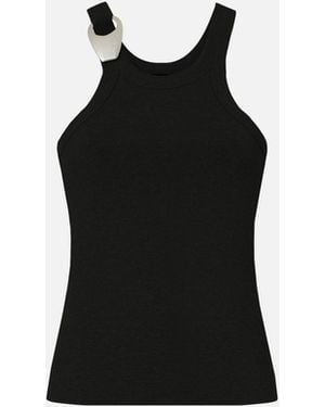 Pinko Vest Top With Pendant Buckle - Black