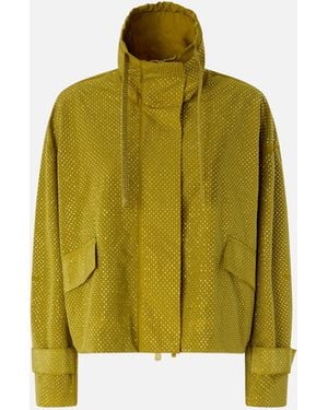 Pinko Blouson Jacket With All-Over Micro Studs - Yellow
