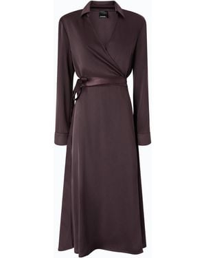 Pinko Midi Wrap Dress With Belt - Purple