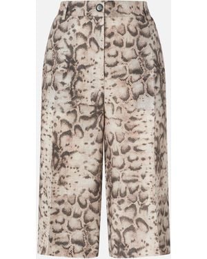 Pinko Bermuda Shorts With Snake Print - White