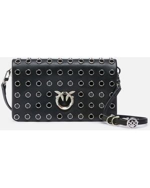 Pinko Love Bag Click Soft Horizontal Mini Crossbody Clutch - White