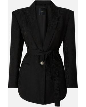 Pinko Floral Jacquard Kimono Jacket - Black
