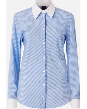 Pinko Shirt With Contrasting Collar And Cuffs - Blue