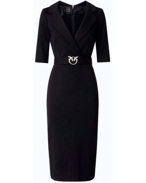 Pinko Slim-Fit Dress With Love Birds Belt - Blue