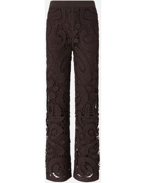 Pinko Geometric Crocheted Pants - Brown