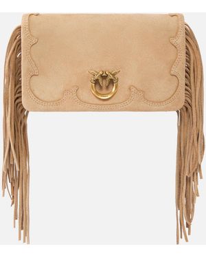 Pinko Love Bag Click Soft Horizontal Mini Crossbody Clutch - White