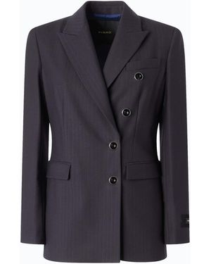 Pinko Double-Breasted Slim-Fit Wool-Blend Jacket - Blue