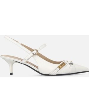 Pinko Slingbacks With Straps And Jewel Details - White