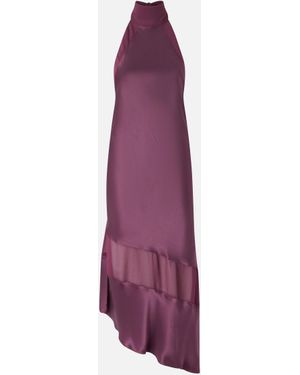 Pinko Abito schiena scoperta satin e georgette - Viola